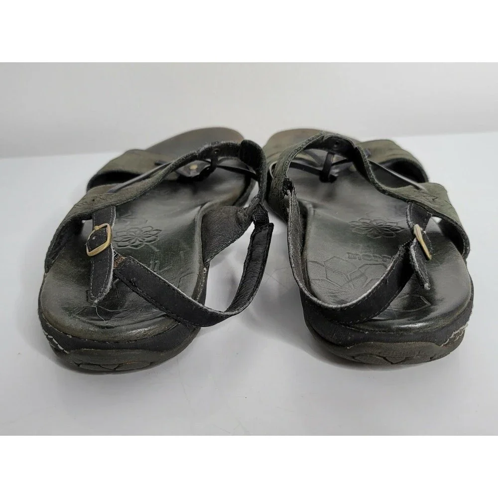 MERRELL Womens‎ Size 7 Braided Black Slip On Strappy Sandals Shoes